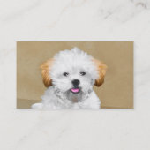 Lhasa Apso Puppy Painting - Cute Original Dog Art Visitekaartje (Achterkant)