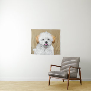 Lhasa Apso Puppy Painting - Cute Original Dog Art Wandkleed