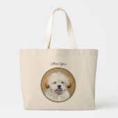 Lhasa Apso Puppy Schilderen Schattigee Originele H Grote Tote Bag (Achterkant)