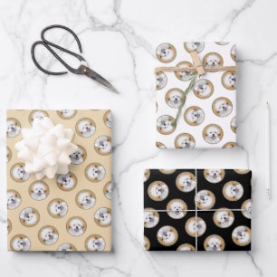 Lhasa Apso Puppy Schilderen Schattigee Originele H Inpakpapier Vel