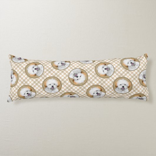 Lhasa Apso Puppy Schilderen Schattigee Originele H Lichaamskussen (Voorkant)