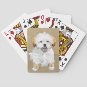 Lhasa Apso Puppy Schilderij - Mooie Originele Hond Pokerkaarten
