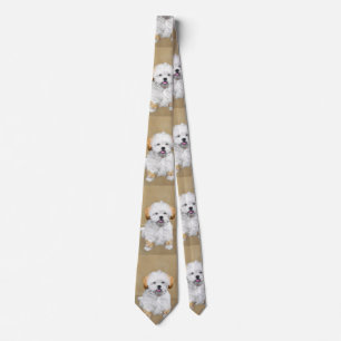 Lhasa Apso Puppy Schilderij - Mooie Originele Hond Stropdas