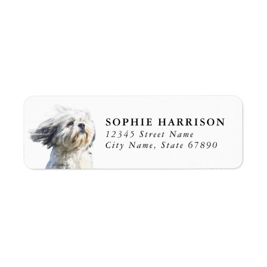 Lhasa Apso Retouradreslabels Etiket (Voorkant)
