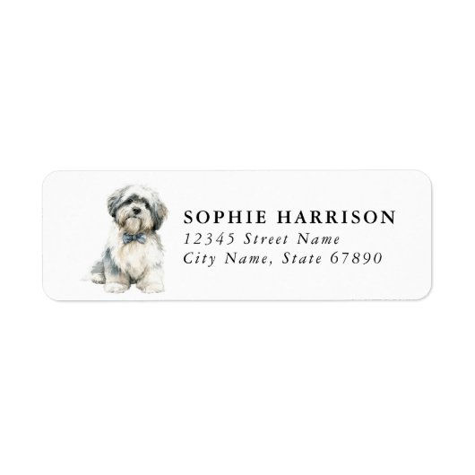 Lhasa Apso Retouradreslabels Etiket (Voorkant)