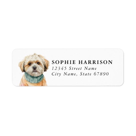 Lhasa Apso Retouradreslabels Etiket (Voorkant)