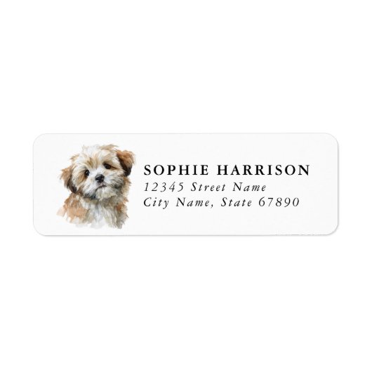 Lhasa Apso Retouradreslabels Etiket (Voorkant)