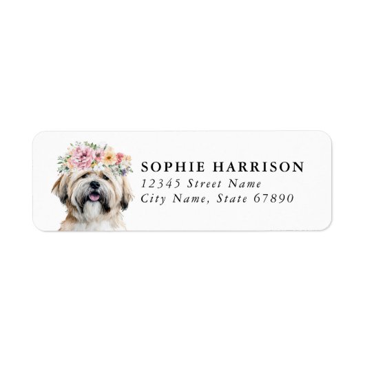 Lhasa Apso Retouradreslabels Etiket (Voorkant)