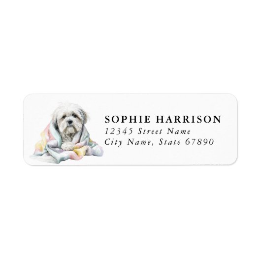 Lhasa Apso Retouradreslabels Etiket (Voorkant)
