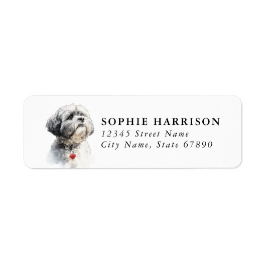 Lhasa Apso Retouradreslabels Etiket (Voorkant)