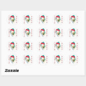 Lhasa Apso Santa Paws Ronde Sticker (Vel)