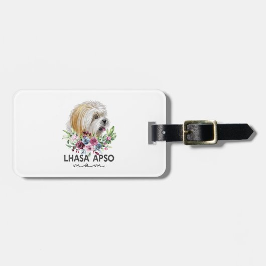 Lhasa Apso Shirt geschenken Hond Mam Bagagelabel (Voorkant horizontaal)