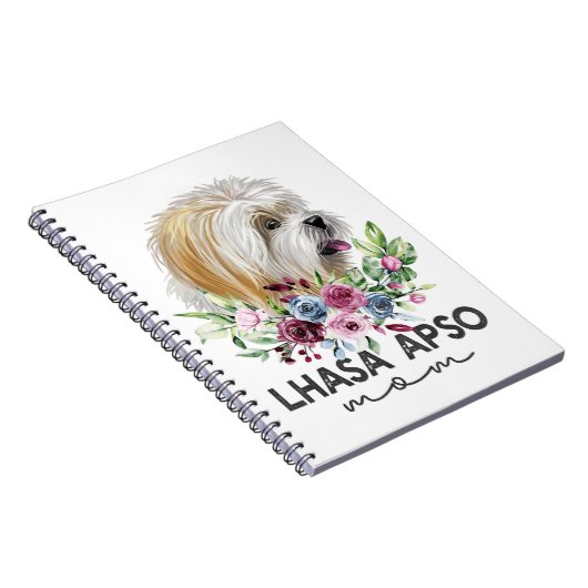 Lhasa Apso Shirt geschenken Hond Mam Notitieboek (Rechterzijde)