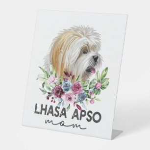 Lhasa Apso Shirt geschenken Hond Mam Reclamebord Met Voetstuk