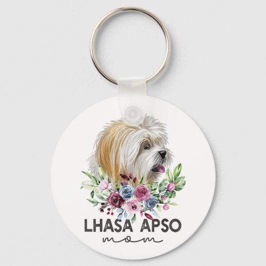 Lhasa Apso Shirt geschenken Hond Mam Sleutelhanger (Voorkant)