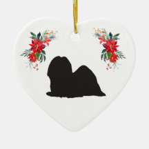 Lhasa Apso Silhouette met de naam Poinsettia
