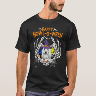 Lhasa Apso Skelet Hart Happy Howl O Ween Costum T-shirt