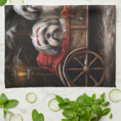 Lhasa Apso Sneeuw Slede Kerst Decoratie Theedoek (Gevouwen)