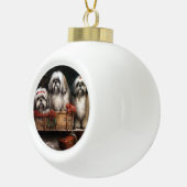 Lhasa Apso Sneeuw slee Kerst decoratie (Rechts)