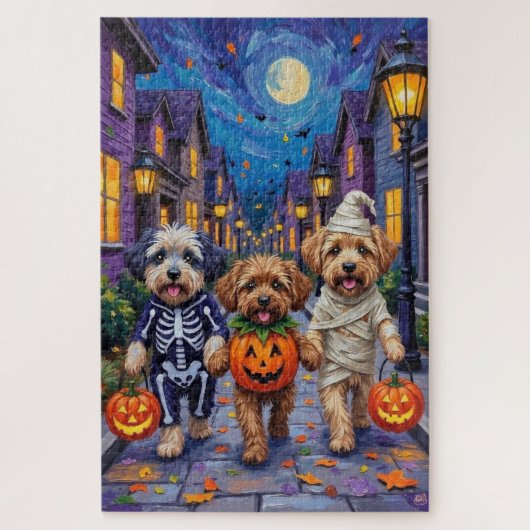 Lhasa Apso Snoep vragen in Halloween kostuums Legpuzzel (Verticaal)