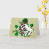 Lhasa Apso St. Patrick's Day Kaart (Gele Bloem)