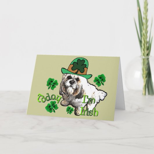 Lhasa Apso St. Patrick's Day Kaart (Voorkant)