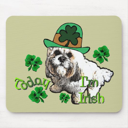 Lhasa Apso St. Patrick's Day Muismat (Voorkant)