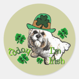 Lhasa Apso St. Patrick's Day Ronde Sticker