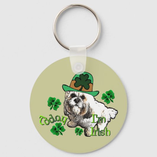Lhasa Apso St. Patrick's Day Sleutelhanger (Voorkant)
