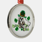 Lhasa Apso St Patricks Metalen Ornament (Rechts)