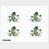 Lhasa Apso St Patricks Ovale Sticker (Vel)