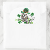 Lhasa Apso St Patricks Ovale Sticker (Tas)