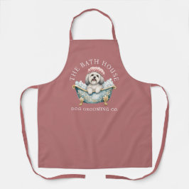 Lhasa Apso Stof Roze Hondenverzorging Schort | Del