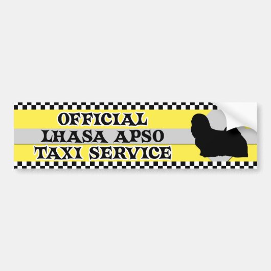 Lhasa Apso Taxi Service Bumpersticker (Voorkant)