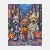 Lhasa Apso Trick-or-Treating In Halloween Kostuums Fleece Deken (Voorkant)