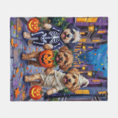 Lhasa Apso Trick-or-Treating In Halloween Kostuums Fleece Deken (Voorkant (Horizontaal))
