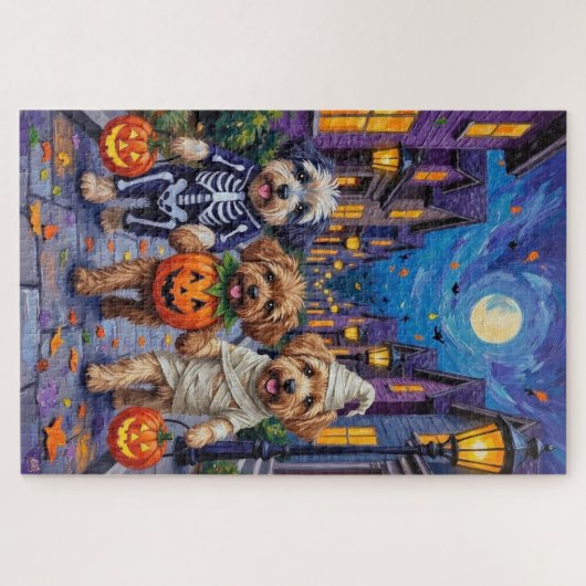 Lhasa Apso Trick-or-Treating In Halloween Kostuums Legpuzzel (Horizontaal)