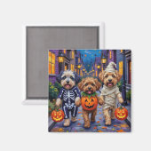 Lhasa Apso Trick-or-Treating In Halloween Kostuums Magneet (Voorkant / Achterkant)