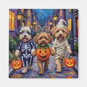Lhasa Apso Trick-or-Treating In Halloween Kostuums Magneet (Voorkant)
