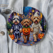 Lhasa Apso Trick-or-Treating In Halloween Kostuums Ronde Button 6,0 Cm (In situ)