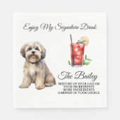 Lhasa Apso Trouw Signature Drank Servetten (Voorkant)