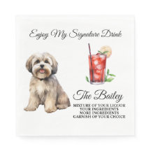 Lhasa Apso Trouwhandtekening Drink servetten