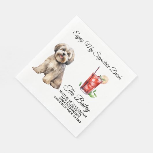 Lhasa Apso Trouwhandtekening Drink servetten (Hoek)