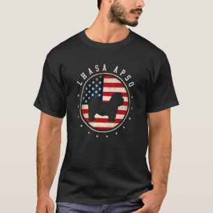 Lhasa Apso Usa Vlag 4 juli Hondenmoeder Vader T-shirt