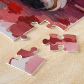Lhasa Apso Valentijnshond zit met harten Rood Legpuzzel (Zijkant)