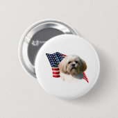 Lhasa Apso Vlag Ronde Button 5,7 Cm (Voorkant /achterkant)