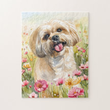 Lhasa Apso Watercolor Puzzel
