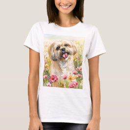 Lhasa Apso-waterverf dames T-shirt