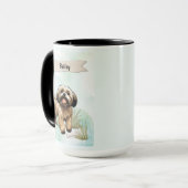 Lhasa Apso-waterverf Gepersonaliseerde Hond Mok (Voorkant links)