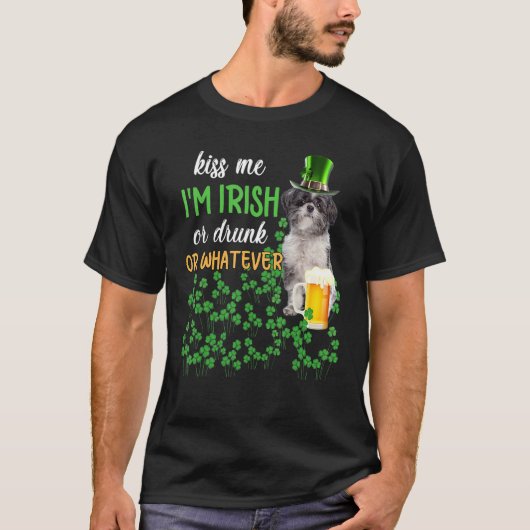 Lhasa Apso weet dat ik Iers of Drink ben of wat da T-shirt (Voorkant)